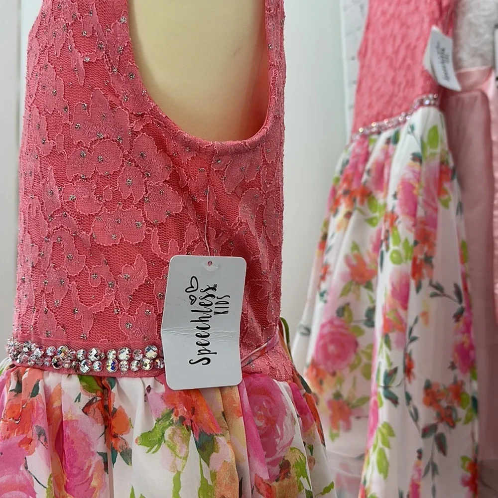 Speechless Girls Chiffon and lace coral dress in size 14‎